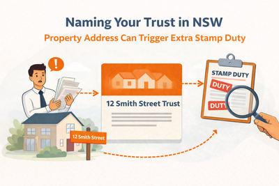 NSW investment property trust documents showing proper naming to avoid double stamp duty